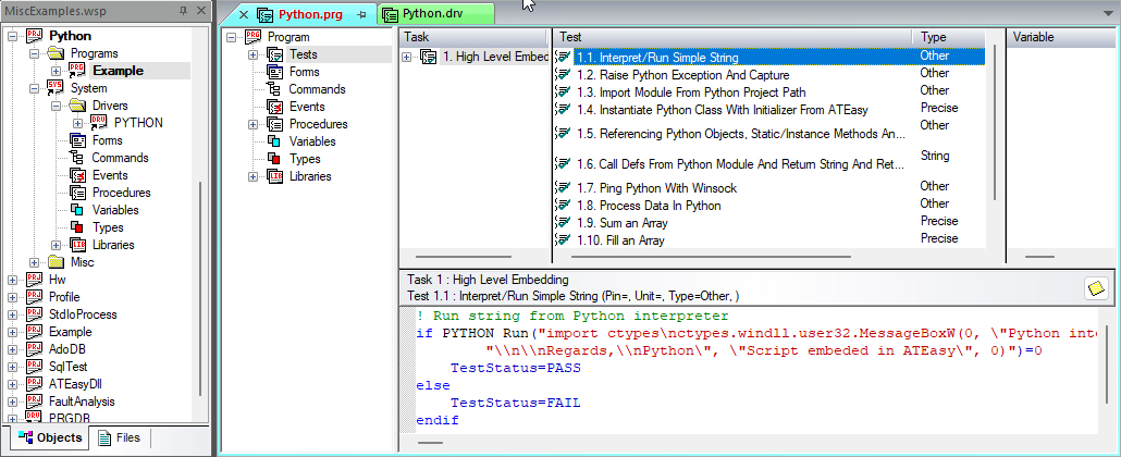 Figure 2: Python Example Project